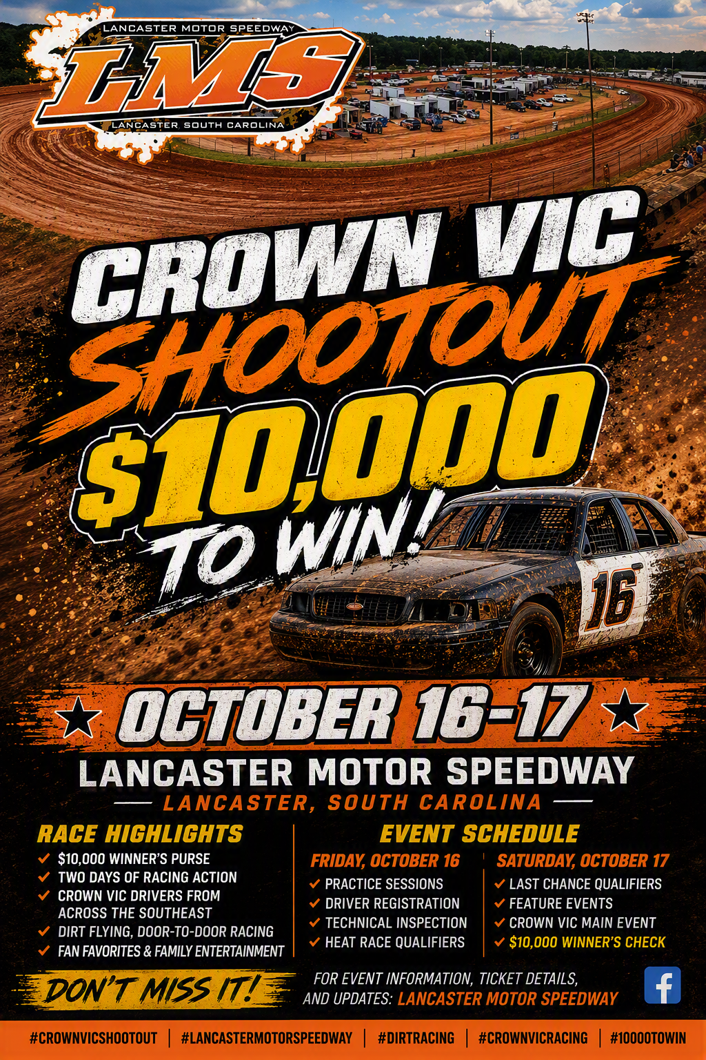 Lancaster Motor Speedway Set to Host $10,000-to-Win Crown Vic Shootout October 16-17